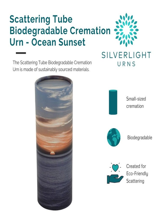Silverlight Urns أنبوب تشتيت رماد غروب الشمس المحيطي - جرة صغيرة قابلة للتحلل الحيوي لحفظ الرماد، جرة صغيرة الحجم، ارتفاع 9 بوصات - Image 5